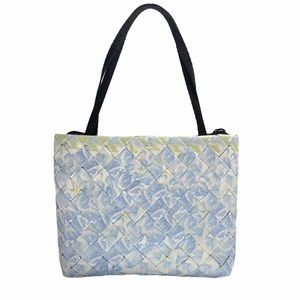 Handmade Mini Handbag Hand Strap Blue Flowers